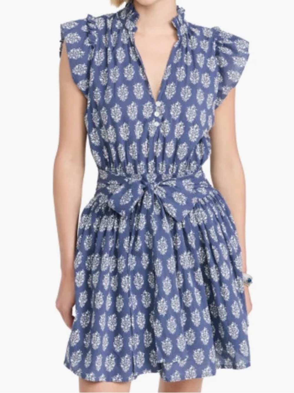 Marea by Liz Joy Mini Dress XL Blue Indigo Block Print